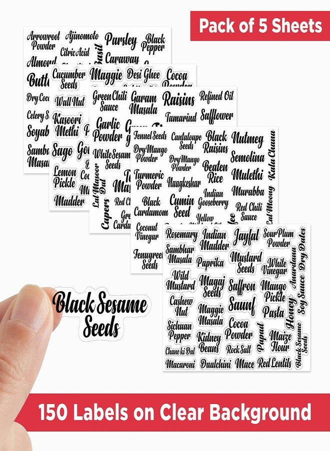 INKWARE Transparent Waterproof Vinyl Stickers for Decals Craft, Kitchen Jar containers Labels, Mason Jars Glass Bottles (Pacl of 150- (2 Inch x 1.5 Inch) - Image 2