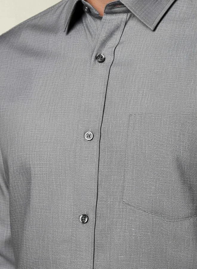 Splash FAV Men Slim Fit Collared Textured Long Sleeves Shirt