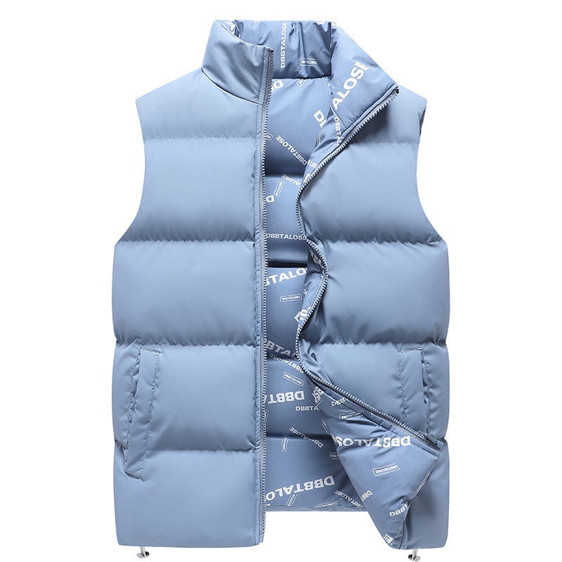 Men'S Vest 2023 New Double-Sided Wear Thickened Warm Outdoor Sports Leisure Printed Cotton Wipe - Image 4