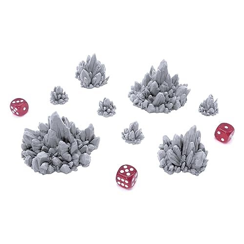EnderToys Rocks with Crystal Clusters DND Terrain Compatible with Dungeons and Dragons 28mm Miniature Wargaming Tabletop RPGs Wargame Scenery - Image 5