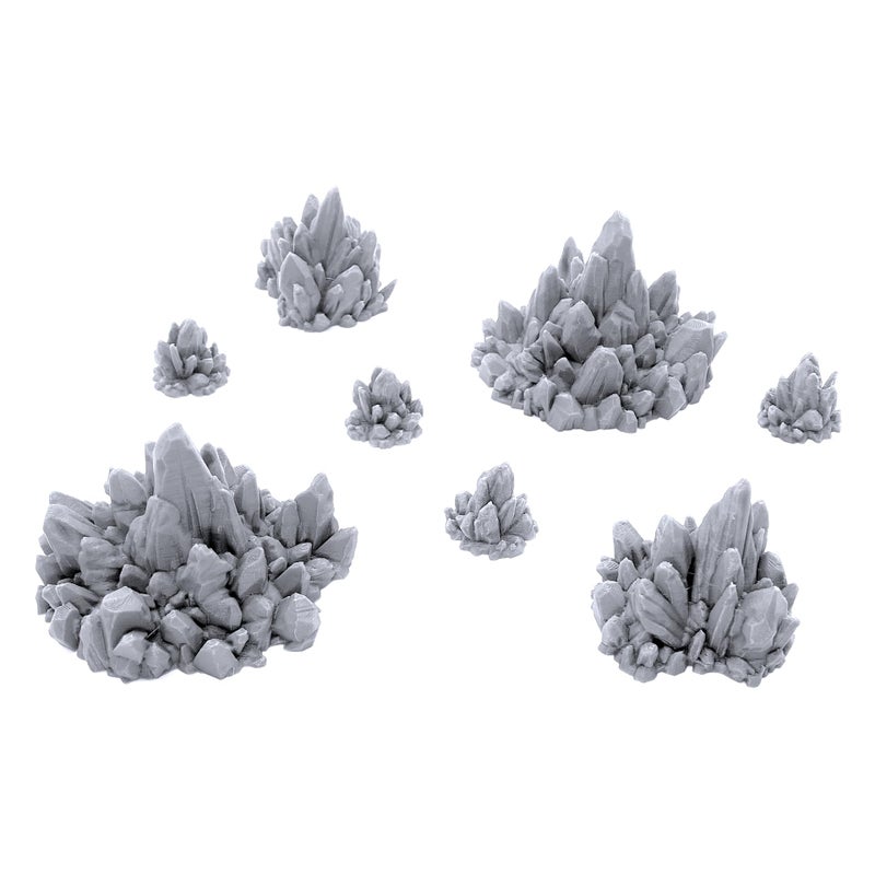 EnderToys Rocks with Crystal Clusters DND Terrain Compatible with Dungeons and Dragons 28mm Miniature Wargaming Tabletop RPGs Wargame Scenery - Image 3