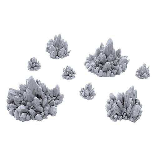 EnderToys Rocks with Crystal Clusters DND Terrain Compatible with Dungeons and Dragons 28mm Miniature Wargaming Tabletop RPGs Wargame Scenery - Image 1