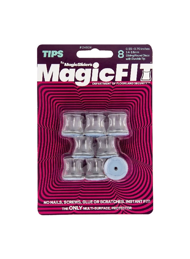 Magic Sliders 8-Piece Durable Rubber Round Sliding Discs Set Clear 0.55 - 0.70 Inch 24524  - Image 1