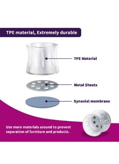 Magic Sliders 8-Piece Durable Rubber Round Sliding Discs Set Clear 0.55 - 0.70 Inch 24524  - Image 4