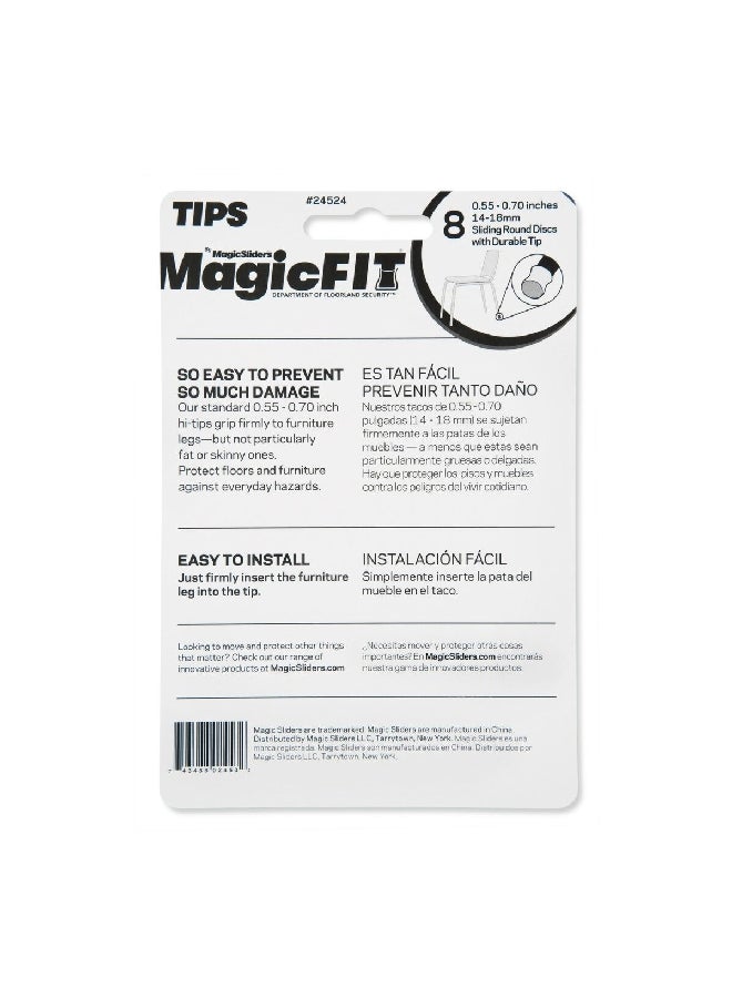 Magic Sliders 8-Piece Durable Rubber Round Sliding Discs Set Clear 0.55 - 0.70 Inch 24524  - Image 3