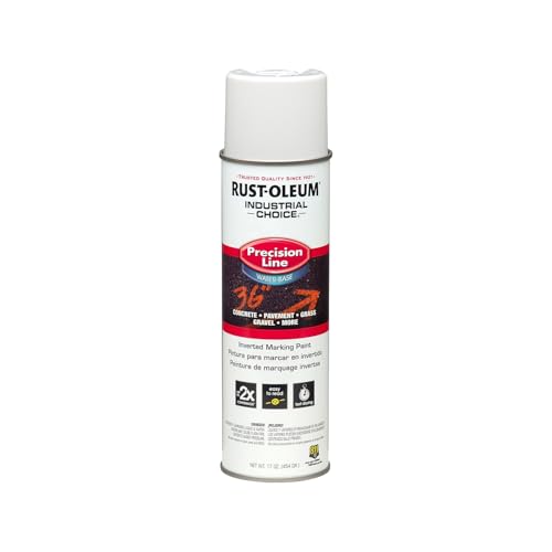 Rust-Oleum 203039-12PK Industrial Choice Inverted Water-Based Marking Spray Paint, 17 Oz, White, 12 Pack - Image 1
