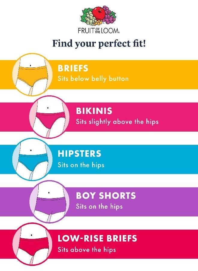 FRUIT OF THE LOOM Fruit of the Loom girls Seamless Underwear Multipack Briefs, Brief - 6 Pack Assorted, 14-16 US  - Image 1