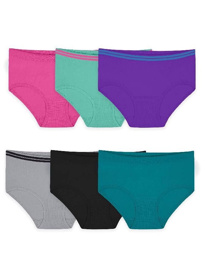 FRUIT OF THE LOOM Fruit of the Loom girls Seamless Underwear Multipack Briefs, Brief - 6 Pack Assorted, 14-16 US  - Image 2