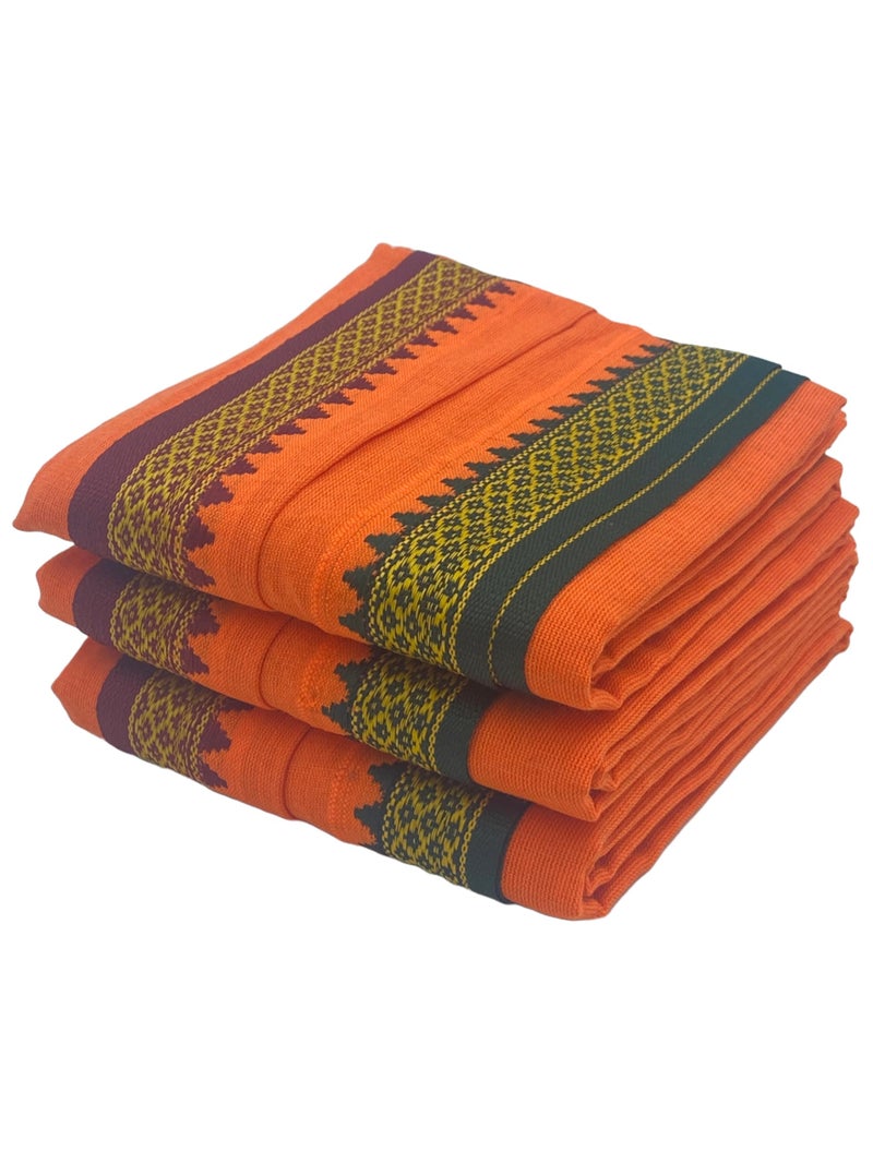 PatPug Cotton Towels for Prayer, High Absorption, Lightweight, Machine Washable (Thalpati Saffron, 1.00, Count) - Image 2