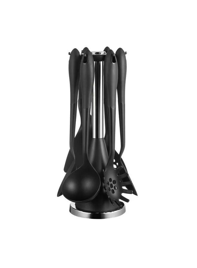 PARFAIT 6-Piece Heat Resistant Cooking Utensil Set with Stand Black 38.1 x 14.5 x 14.4 cm HS-1988A