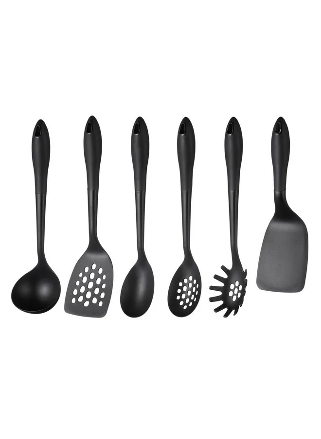PARFAIT 6-Piece Heat Resistant Cooking Utensil Set with Stand Black 38.1 x 14.5 x 14.4 cm HS-1988A