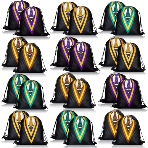 Saintrygo 24 Pieces Magical Wizard School Party Favor Bags Magical Themed Party Goodie Bags Drawstring Backpack Wizard Gift Backpack Dress up Novelty Decorations Supplies for Kids(Novel Style) - Image 1
