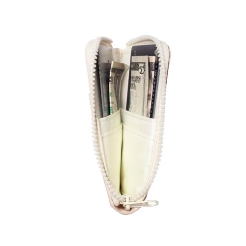 Thread Wallets RFID Blocking Leather Zip Wallet with Card Holder for Men and Women (Off White) - Image 3