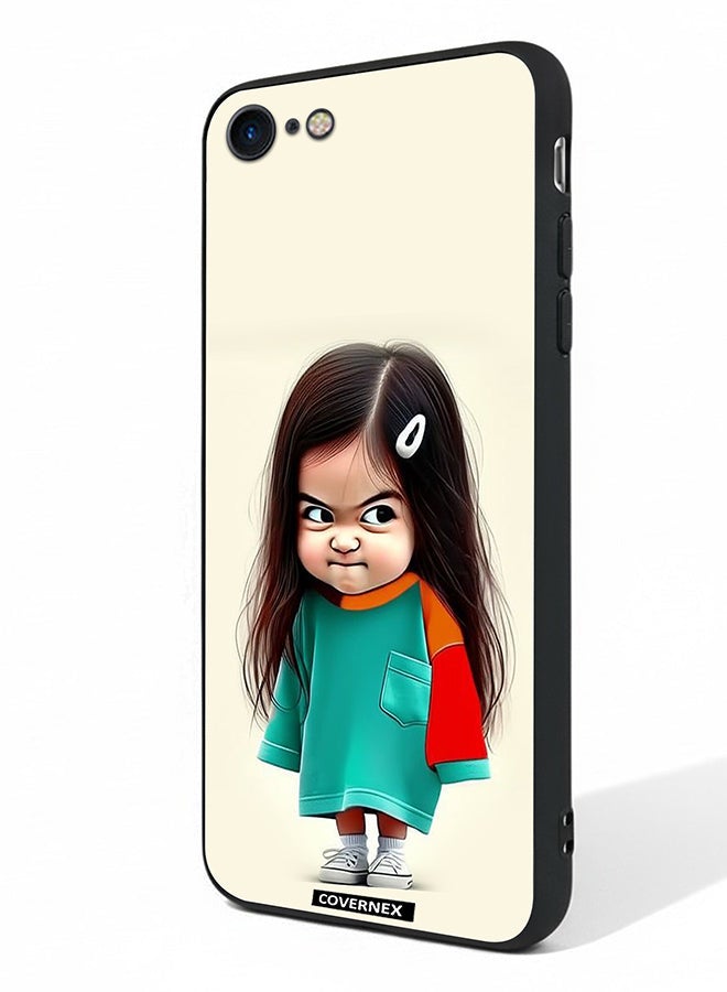 Covernex Apple iPhone SE 2020/2022 Protective Case Cover Printed Featuring Crumpy Little Girl Expressionist - Image 1