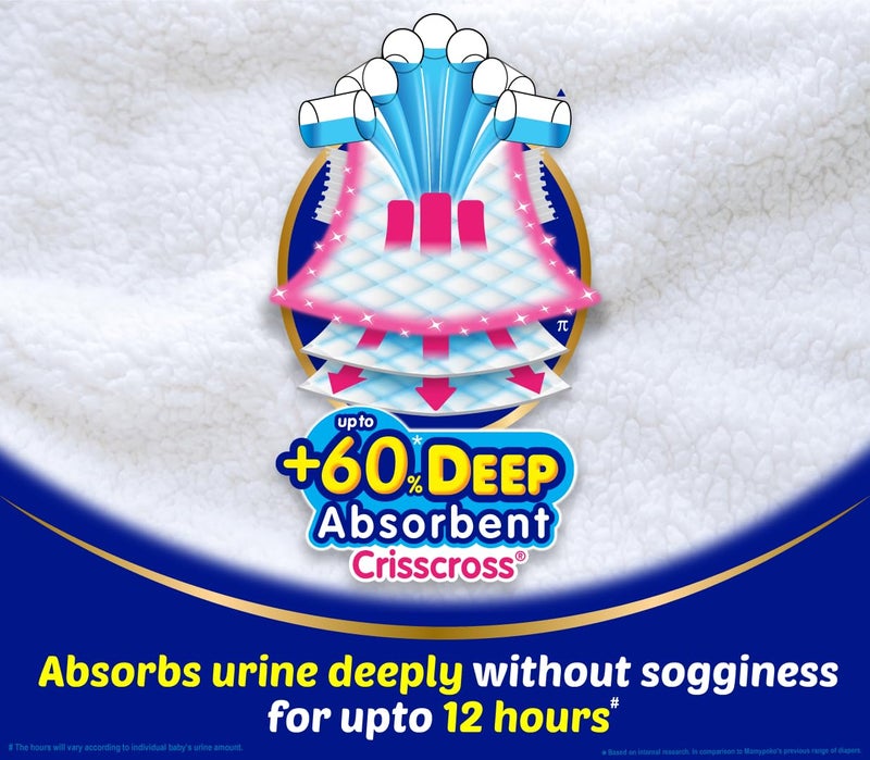 Mamypoko pants Extra Absorb| Pant Style Baby Diapers (M), 12 Count, 7-12kgs||Deep Sleep Diapers| Soft gentle fit |Deep Absorbent Crisscross | Skin Friendly with Coconut Oil - Image 3