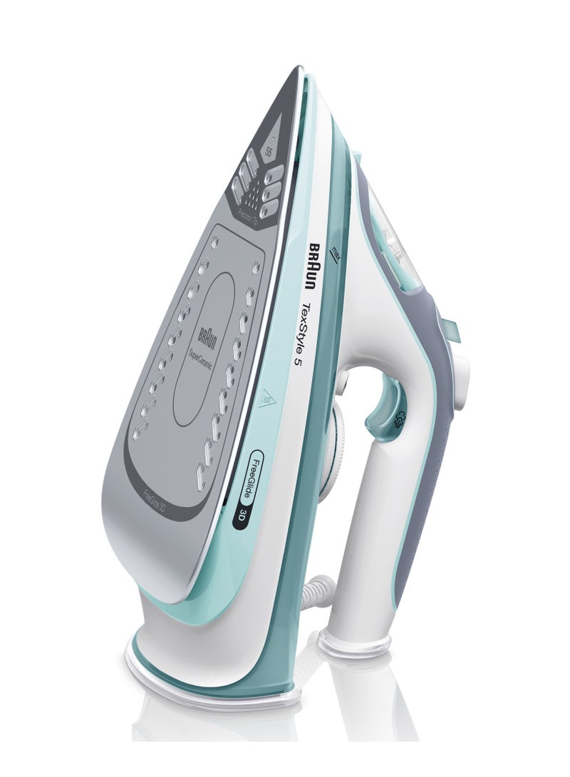 براون مكواة بخار TexStyle 5، تقنية FreeGlide 3D، طلاء SuperCeramic، طرف دقيق، مقاومة للتنقيط، سعة المياه - Image 2
