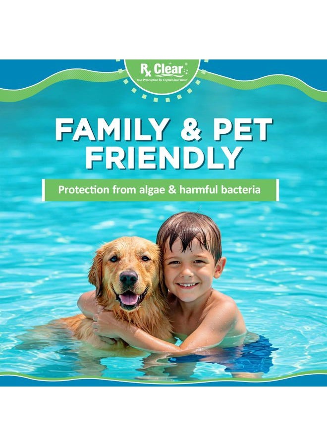 Rx Clear 1" Inch Chlorine Tabs | 8 Pounds | Use Tablets as Bactericide, Algaecide, & Disinfectant in Swimming Pools | Stabilized, Long Lasting, Slow Dissolving, & UV Protected - Image 3