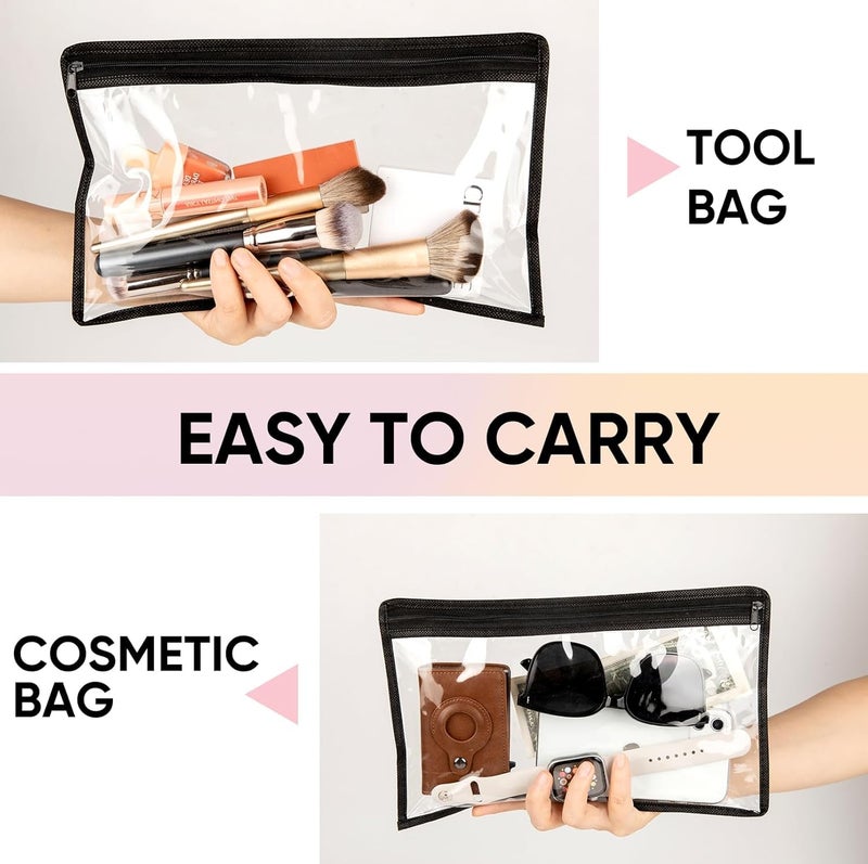 INSIME حقيبة بلاستيكية صغيرة من INSIME مع سحاب - حقائب شفافة للأدوات المكتبية والمجوهرات ومستحضرات التجميل | حقيبة شفافة مع سحاب حقائب شفافة للمجوهرات - Image 2