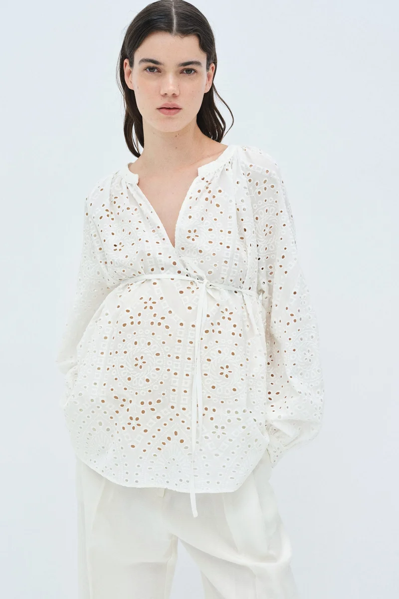 H&M MAMA Before &amp; After Broderie anglaise blouse