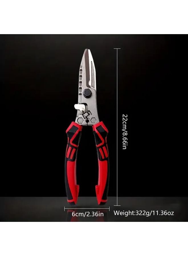 Heavy Duty Tin Snips Industrial Scissors Sharp Serrated Blades Metal Cutting Tool - Image 4