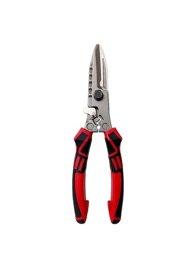 Heavy Duty Tin Snips Industrial Scissors Sharp Serrated Blades Metal Cutting Tool - Image 1