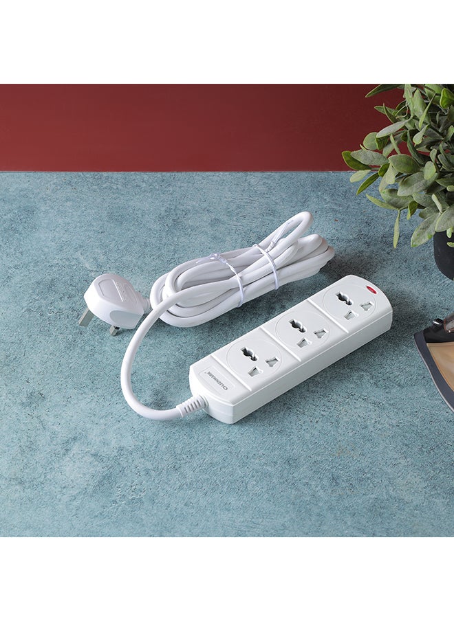 Olsenmark - Olsenmark 3 Way Power Socket OMES1807D, 3 M cord, PP Fire Proof Housing and Child Safety, Ideal for Home, Office - Image 1
