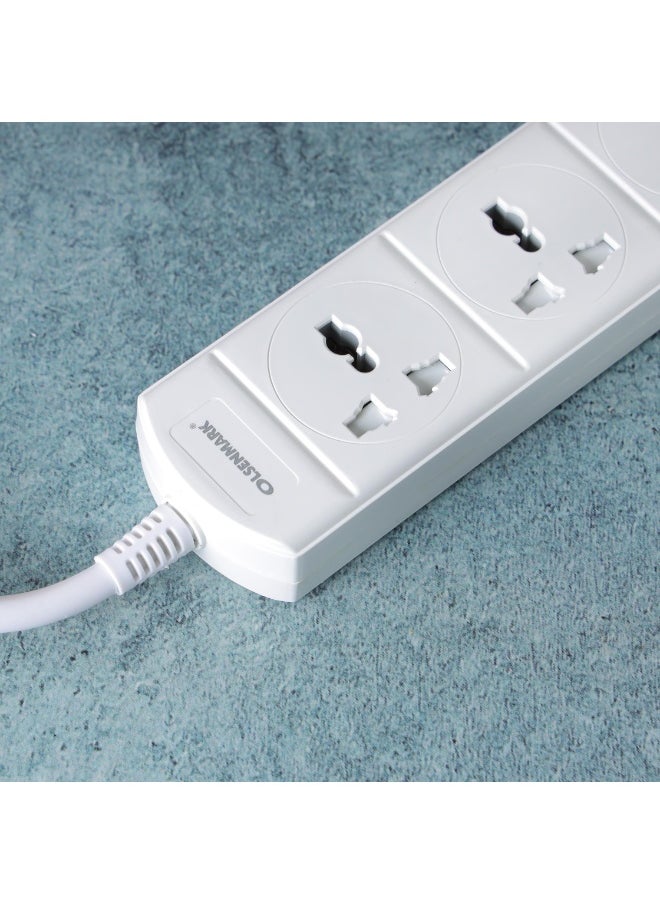Olsenmark - Olsenmark 3 Way Power Socket OMES1807D, 3 M cord, PP Fire Proof Housing and Child Safety, Ideal for Home, Office - Image 1