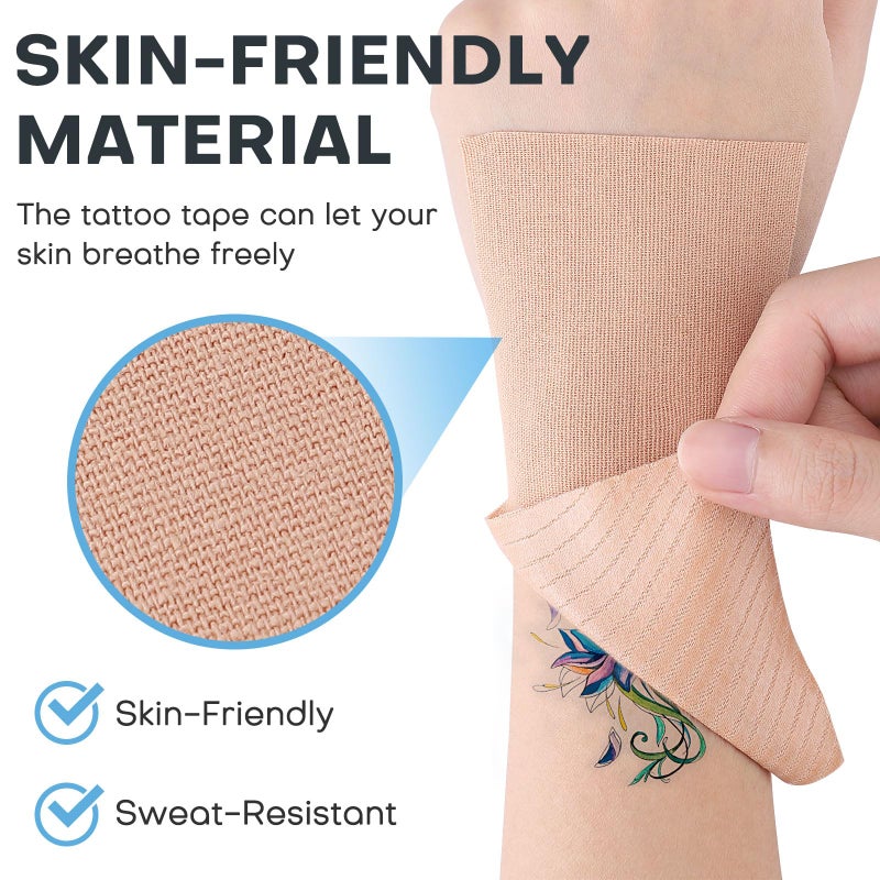 Udefineit 2 Rolls Tattoo Cover Up Tape, 3"x16.4ft Tattoo Cover Up Patches Water-Resistant & Sweat-Resistant, Cuttable Skin Tone Tattoos Patches to Coverup Tattoos Concealer Scars & Birthmarks Sticker, Light Tan - Image 4