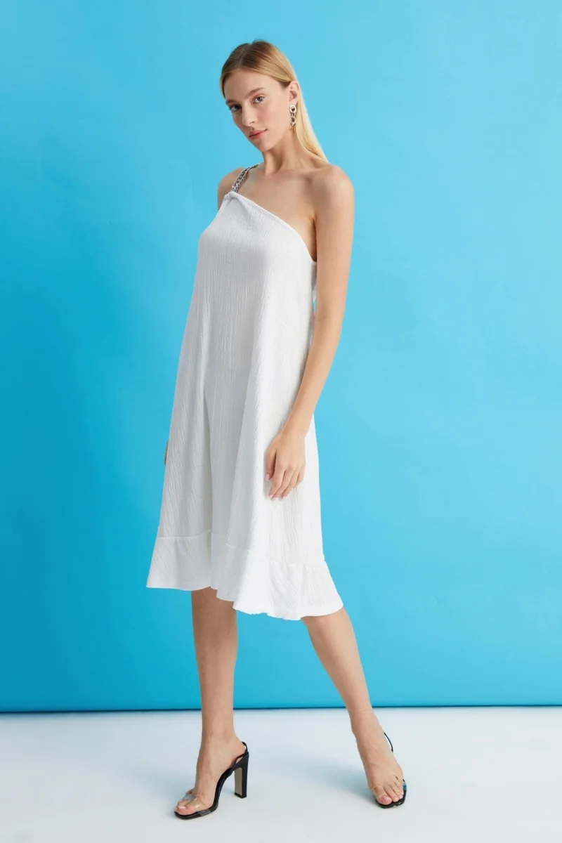 الكسندر جاردي Asymmetric White Dress