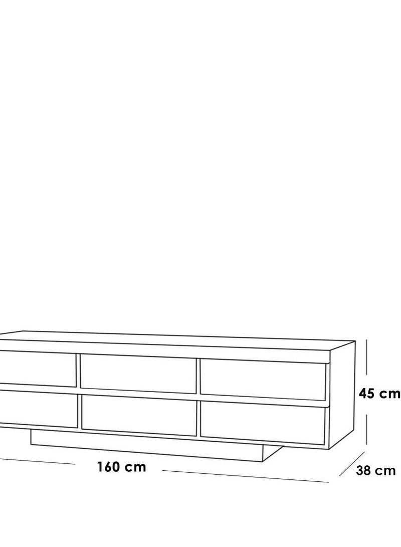 House One TV Table | Modern MDF TV Cabinet with Shelves and Storage Capacity Suitable for Living Room Furniture  - White - 160x38x45 cm - Image 2
