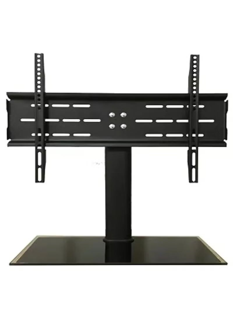 Skill Tech Universal Swivel Tabletop TV Stand for 37-65 inch TVs with Tempered Glass Base - Model SH 3765B | 360° Rotation, Max VESA 400x400mm, Cable Management, and Sturdy Black Design for Living Rooms, Bedrooms, and Offices - Image 1