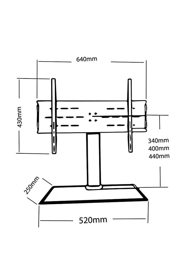 Skill Tech Universal Swivel Tabletop TV Stand for 37-65 inch TVs with Tempered Glass Base - Model SH 3765B | 360° Rotation, Max VESA 400x400mm, Cable Management, and Sturdy Black Design for Living Rooms, Bedrooms, and Offices - Image 5