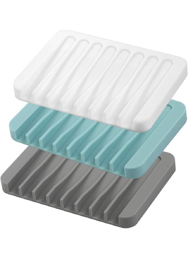 Ramkuwar with device of R Ramkuwar with device of R Silicone Soap DishSoap HolderSoap Tray Will Be Send Self Draining Soap Saver for Shower Bathroom Kitchen Bath TubPack of 3  - Image 1