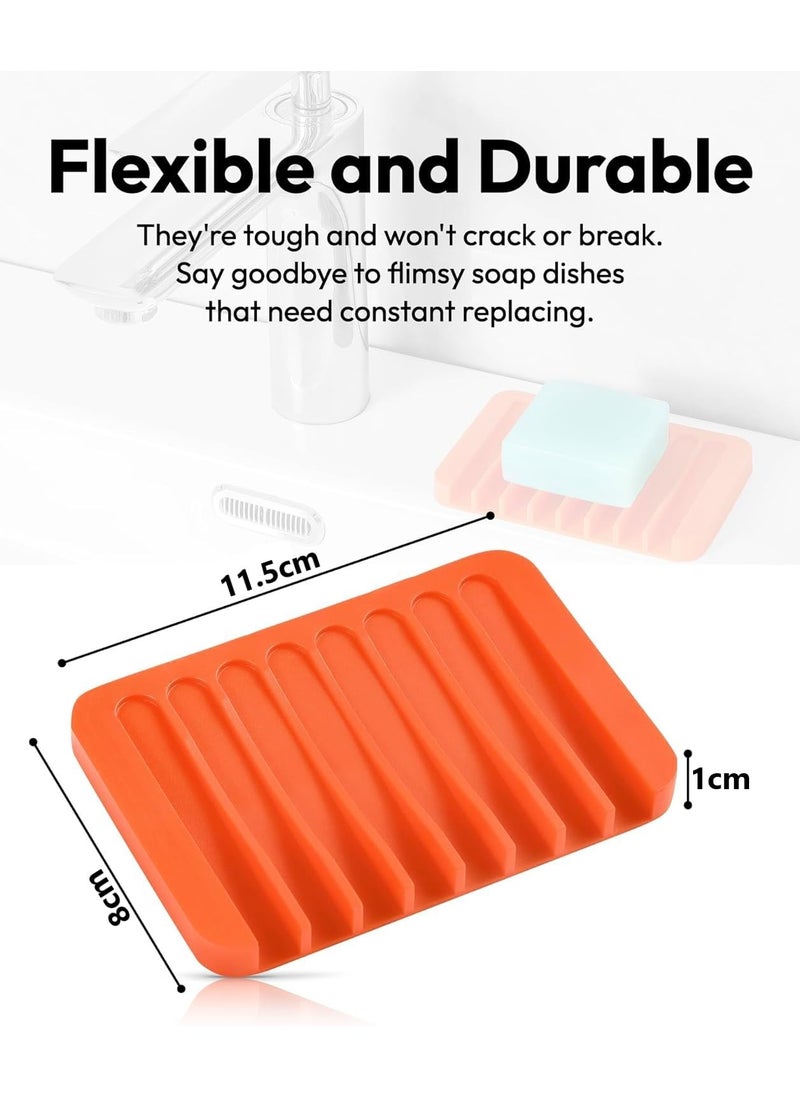 Ramkuwar with device of R Ramkuwar with device of R Silicone Soap DishSoap HolderSoap Tray Will Be Send Self Draining Soap Saver for Shower Bathroom Kitchen Bath TubPack of 3  - Image 2