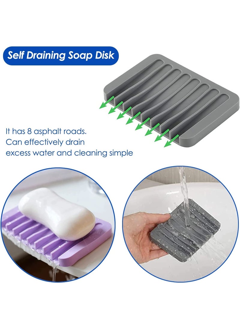 Ramkuwar with device of R Ramkuwar with device of R Silicone Soap DishSoap HolderSoap Tray Will Be Send Self Draining Soap Saver for Shower Bathroom Kitchen Bath TubPack of 3  - Image 4