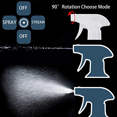 UUJOLY 17 oz Plastic Spray Bottle Trigger Empty Spray Bottles Clear Refillable Container for Water, Essential Oils, Hair, Cleaning Products, Adjustable Head Sprayer and Stream (2 Pack) - Image 3