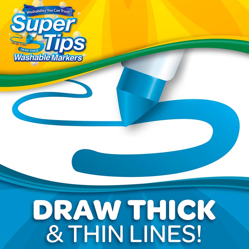 Crayola Super Tips & Silly Scents Washable Marker Set (120ct), Bulk Colored Markers for Coloring Books, Fine Tip, Conical, Water-Based Ink, Ideal for Kids' Art Projects, Gifts - Image 4