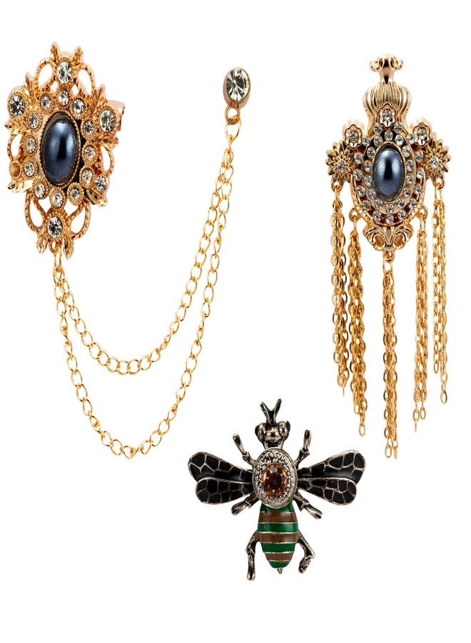 Knighthood Unisex Metal Brooch/Lapel Pin (Multicolour) - Pack of 3