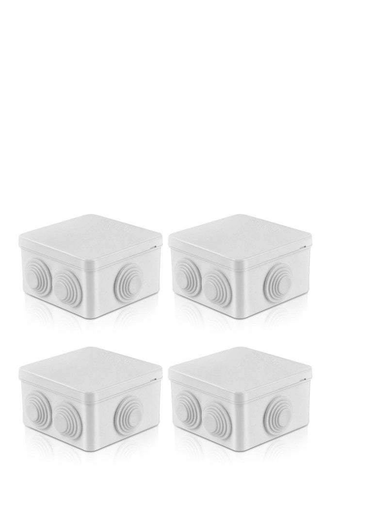 Excefore 4 Pcs Junction Box, ABS Plastic Dustproof Waterproof Cable Protect Enclosure, for Indoor Outdoor Electronics Cable, CCTV Camera, LED Strip, Road Sign  - Image 1