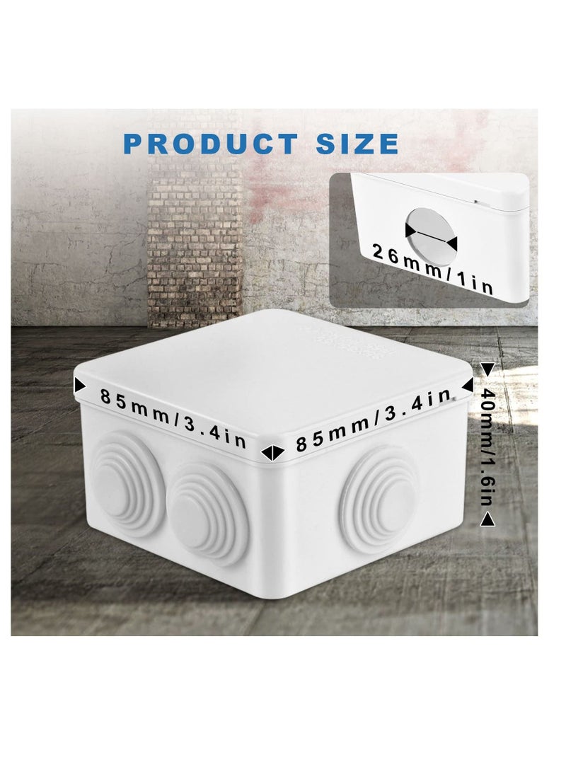 Excefore 4 Pcs Junction Box, ABS Plastic Dustproof Waterproof Cable Protect Enclosure, for Indoor Outdoor Electronics Cable, CCTV Camera, LED Strip, Road Sign  - Image 2