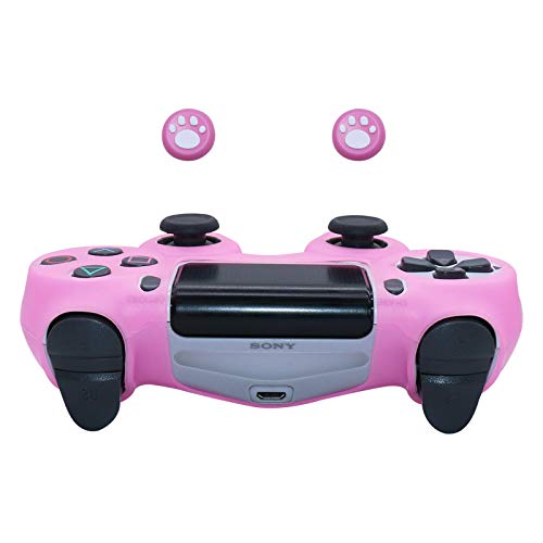 Ralan Silicone Controller Skin Protector for PS4 - Pro Thumb Grip x6, Skull Cap Grip x2 (Camouflage Pink+White Pink) - Image 3