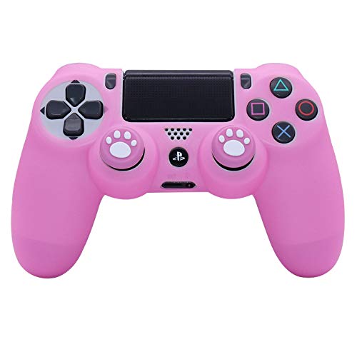 Ralan Silicone Controller Skin Protector for PS4 - Pro Thumb Grip x6, Skull Cap Grip x2 (Camouflage Pink+White Pink) - Image 2