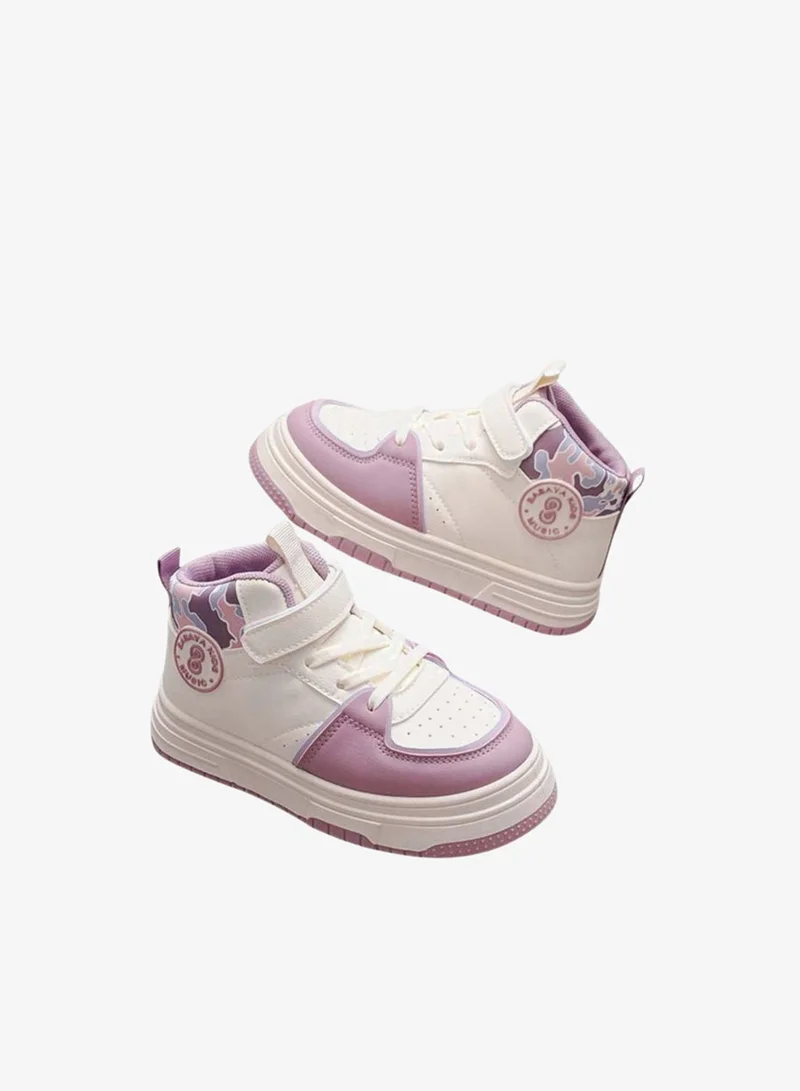 BABAYA Babaya Girls Printed Cuff High-Top Sneakers