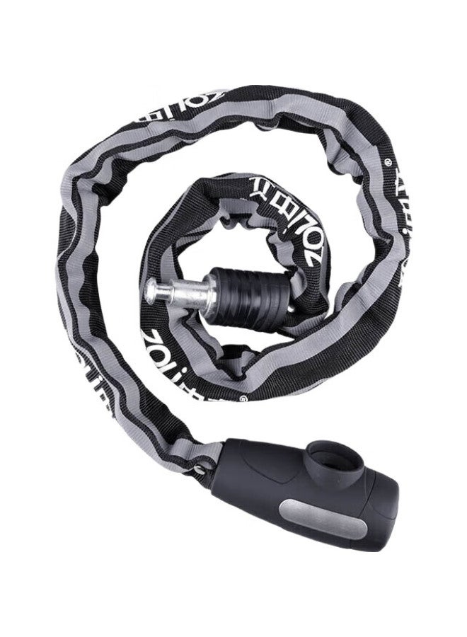 Zoli Zl-85902 Bicycle Chain Lock, Glass Door Lock, Electric Bike Lock, Alloy Steel Anti-Theft Lock, Bicycle Accessory With Reflective Strip - Image 1