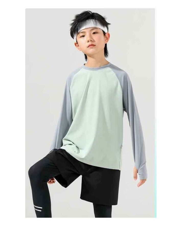 Children's Long Sleeved Long Pants Two-Piece Running Basketball Training Quick Drying Sports Suit  - Image 1