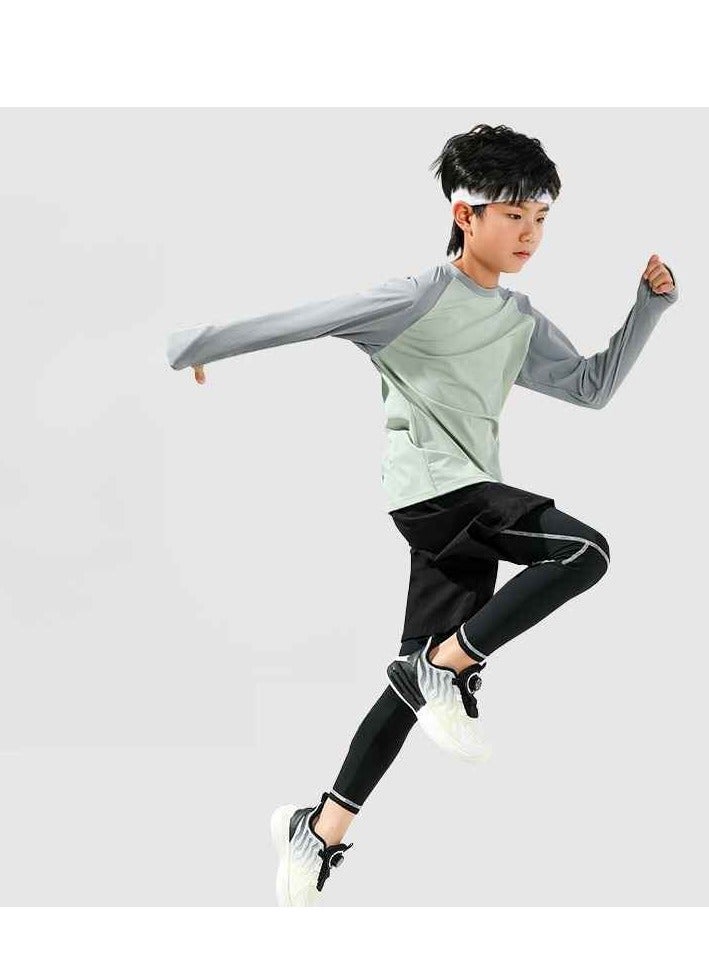 Children's Long Sleeved Long Pants Two-Piece Running Basketball Training Quick Drying Sports Suit  - Image 3