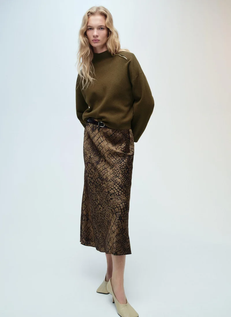 MANGO Perkins-Neck Zip Sweater