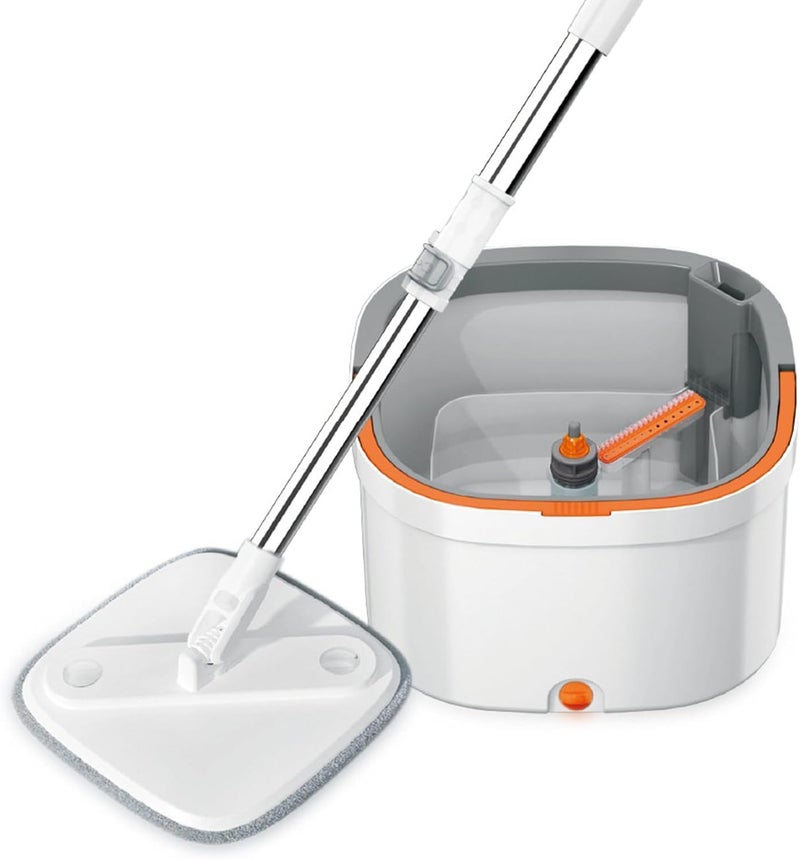 MAPPLE CREATION Household Cleaning Product Mops Clean Floor Scratch Mop Reusable Microfiber Flat Mop Stainless Steel Floating Mop Dry Wet Cleaning Floor Mop with Dirty Clean Water Separation Bucket - Image 1