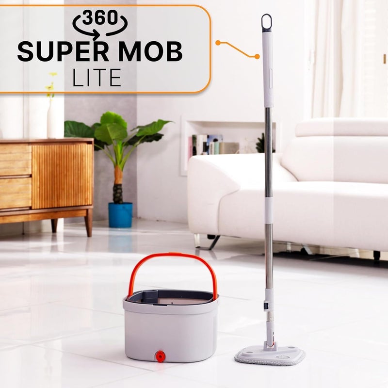 MAPPLE CREATION Household Cleaning Product Mops Clean Floor Scratch Mop Reusable Microfiber Flat Mop Stainless Steel Floating Mop Dry Wet Cleaning Floor Mop with Dirty Clean Water Separation Bucket - Image 4