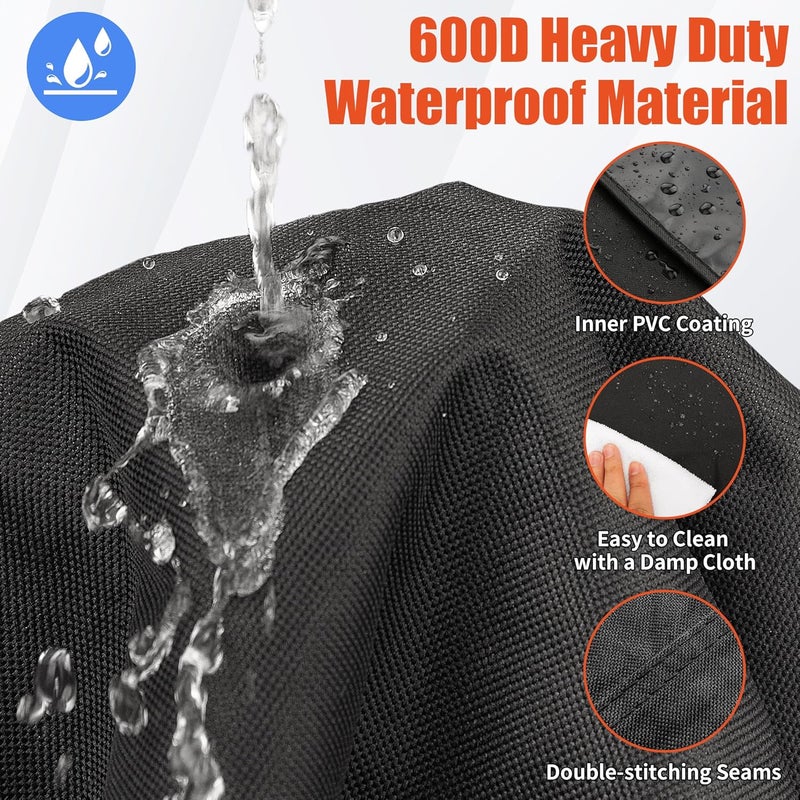 iCOVER Small Grill Cover - 30 inch Two Burner BBQ Gas Grill Cover 600D Heavy Duty Waterproof, Fit Grill with Collapsed Side Tables, Weber/Char-Broil/Brinkmann/Nexgrill/Jenn Air/Pit Boss 3 Series - Image 4